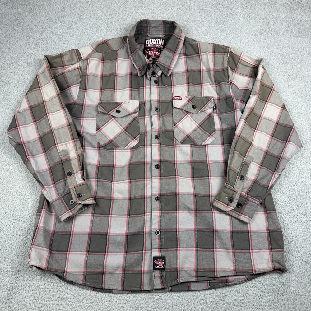 Dixxon Flannel Shirt Men 3XL Gray The Hotshot FR Work Fire Resistant Long Sleeve
